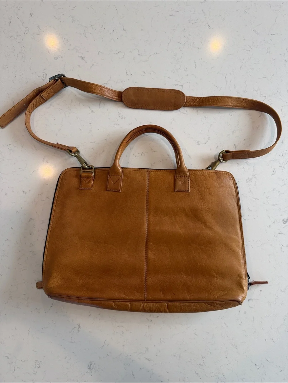 Leather Laptop/Briefcase Shoulder Bag